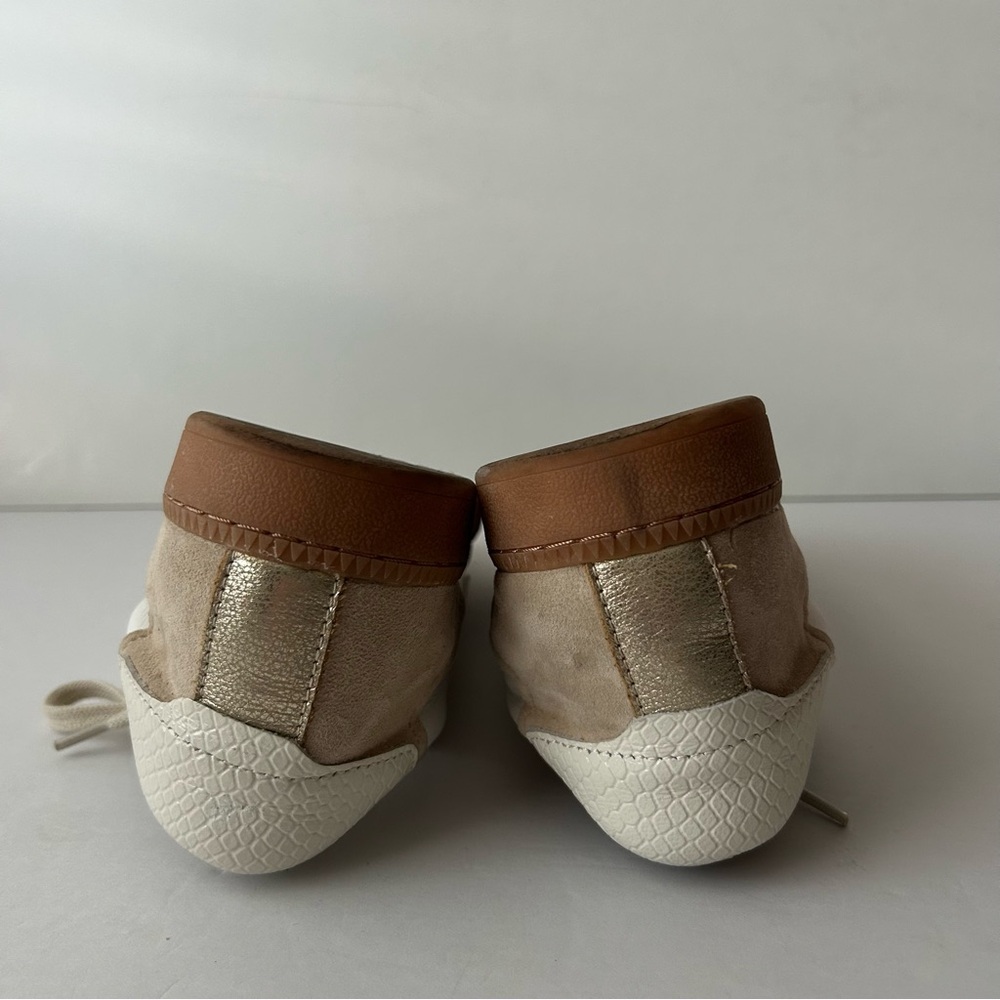Dolce Vita Notice Sneaker Shoes Ivory Cream Snakeskin Metallic Gold 6.5 - Picture 11 of 11
